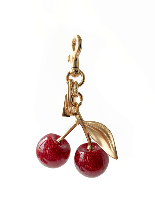 Vintage metal cherry keychain, exquisite 3D design