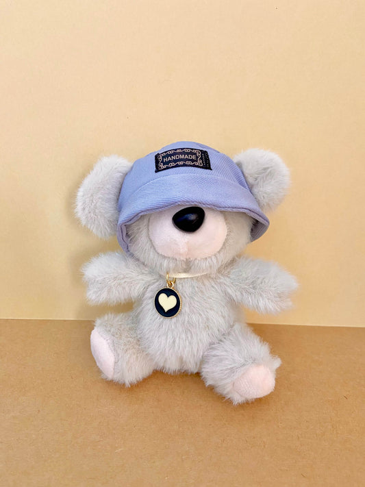 Trendy Hat - Wearing Plush Bear Keychain & Bag Charm