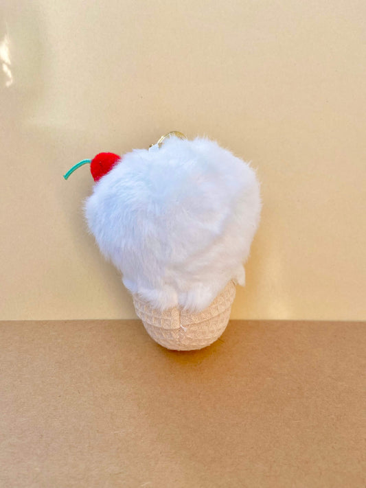Cute Ice Cream Cone Bear Keychain & Bag Charm with Cherry