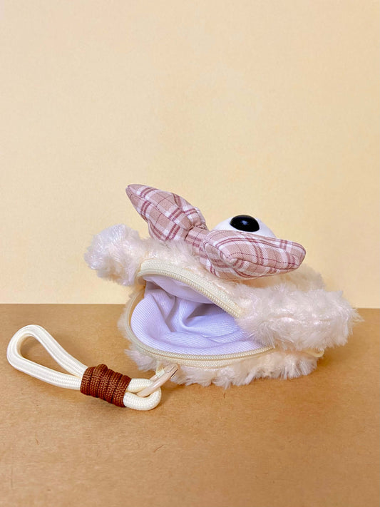 Cute Bow Teddy Bear Plush Bag Charm & Mini Pouch